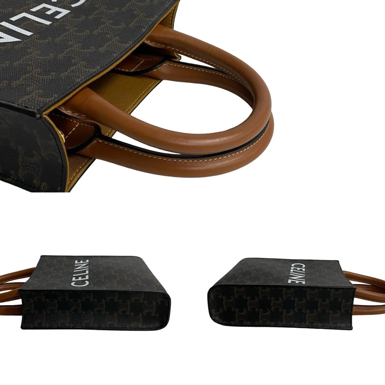 CELINE Shoulder Bag leather Brown Bar Tikal Kaba Small
