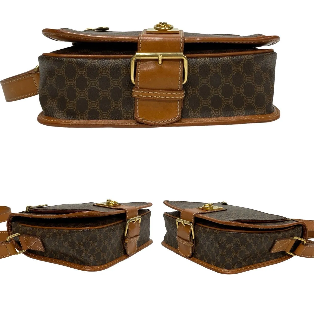 CELINE Shoulder Bag leather Brown