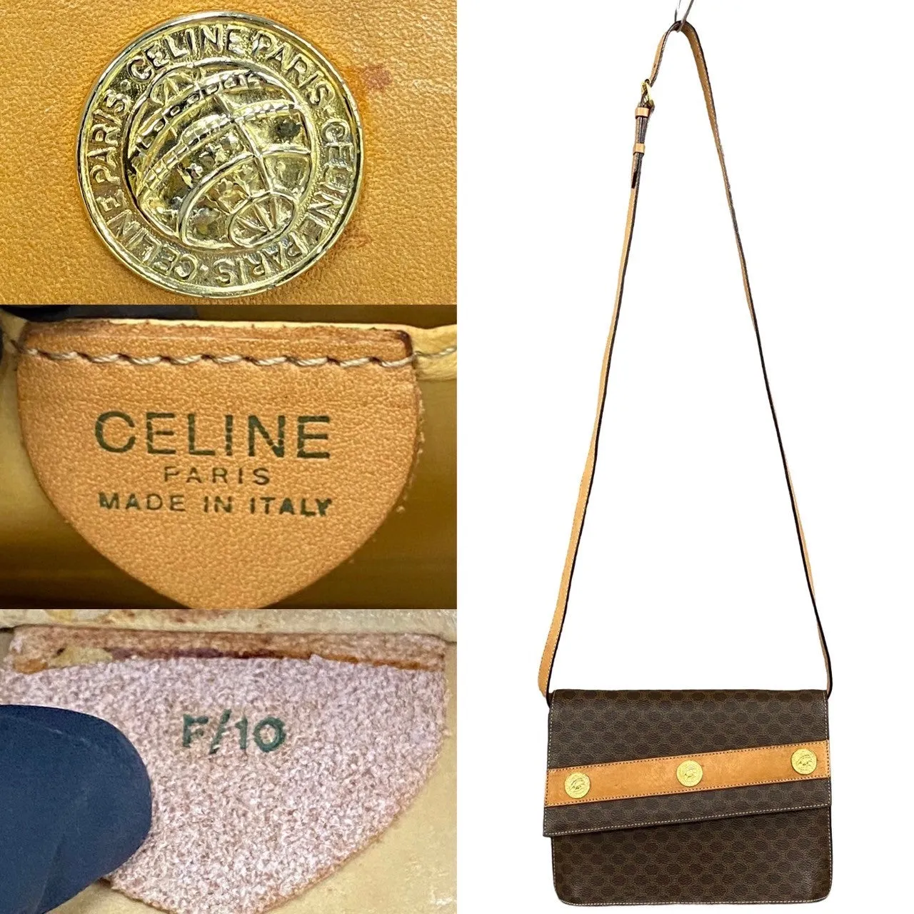 CELINE Shoulder Bag leather Brown