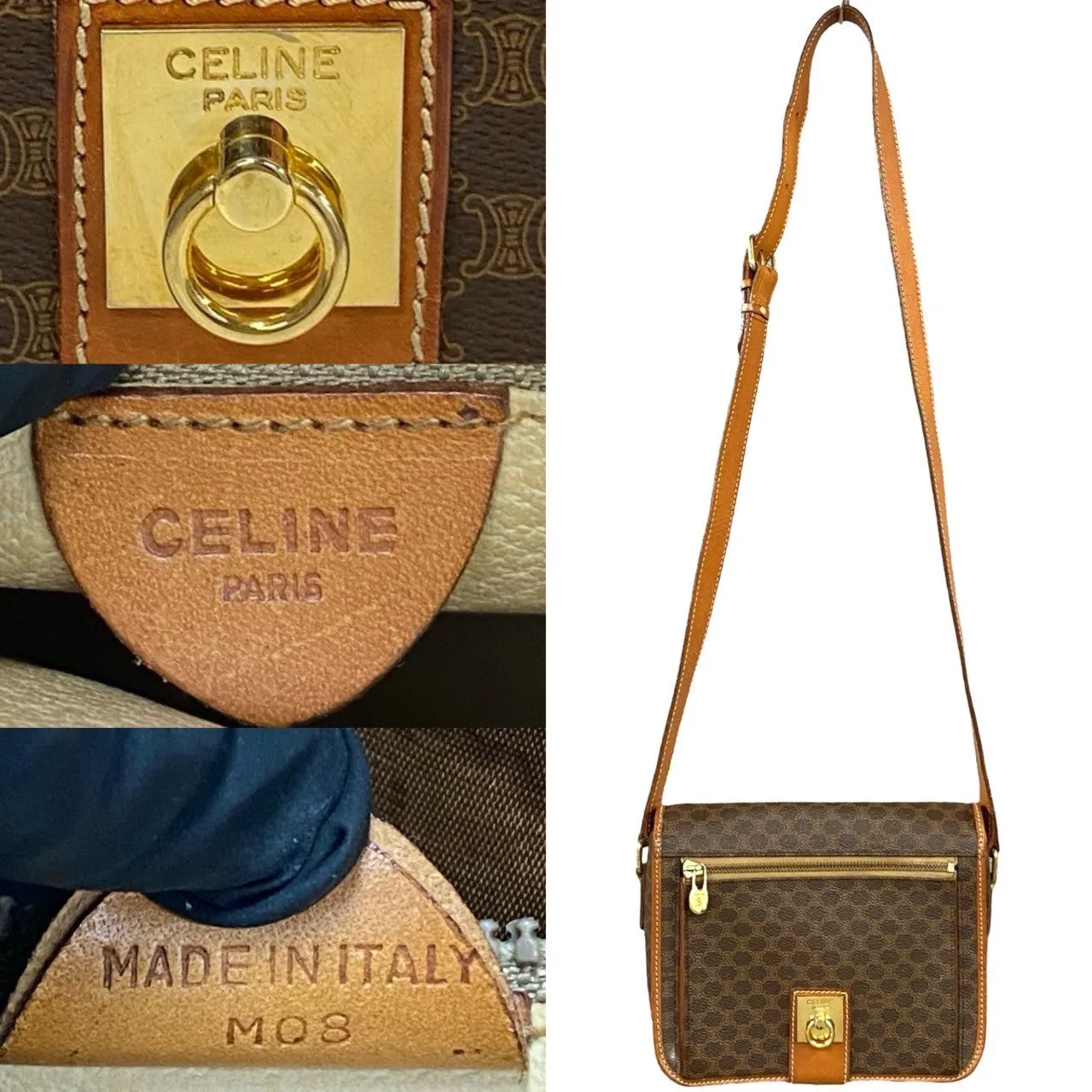 CELINE Shoulder Bag leather Brown