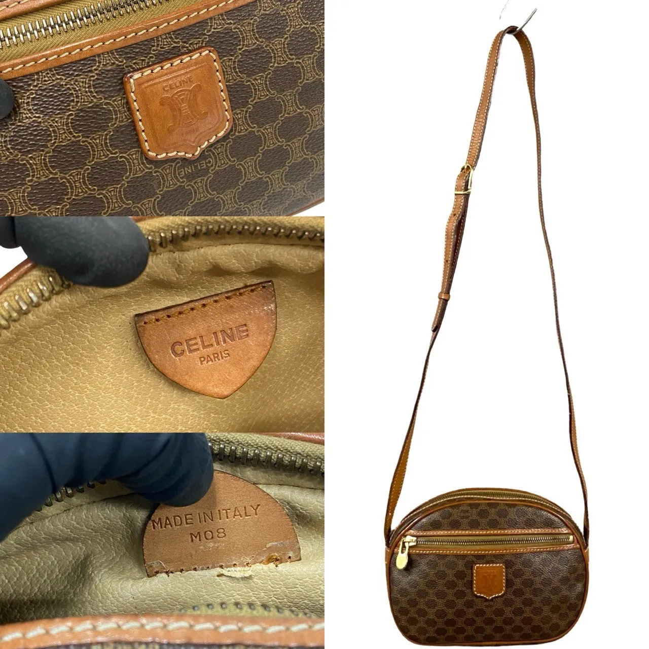 CELINE Shoulder Bag leather Brown