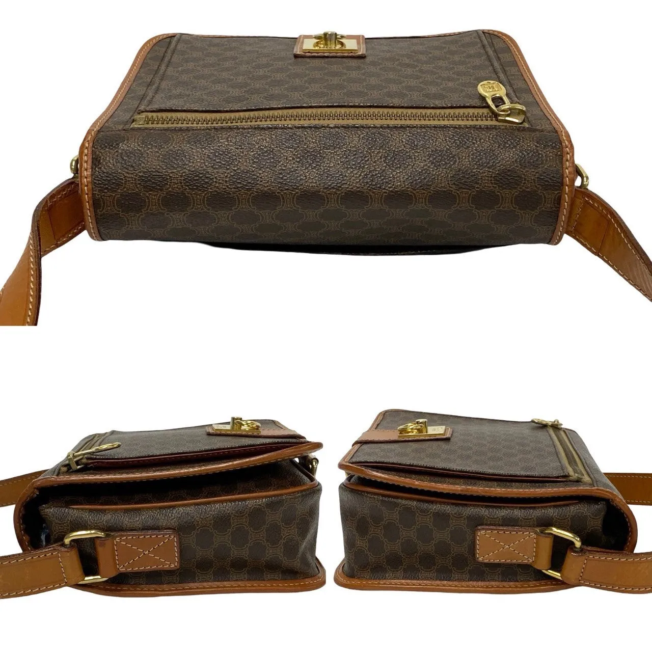 CELINE Shoulder Bag leather Brown