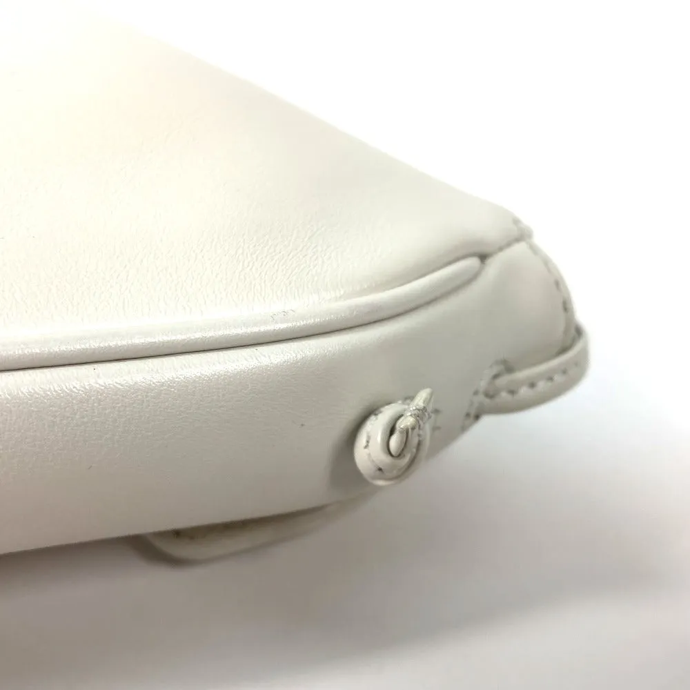 CELINE Shoulder Bag leather white Triangle logo triangle Women Used
