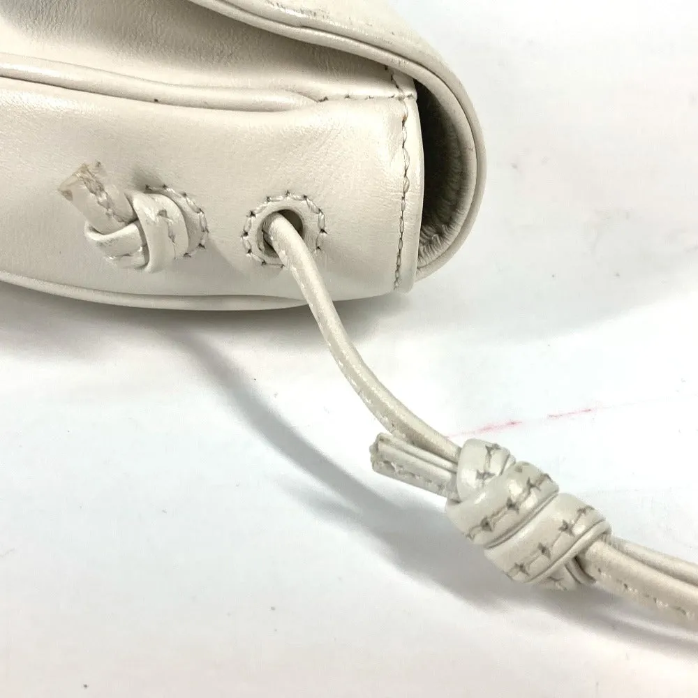 CELINE Shoulder Bag leather white Triangle logo triangle Women Used