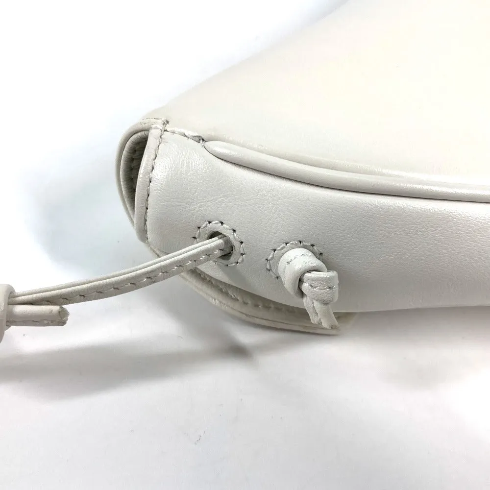 CELINE Shoulder Bag leather white Triangle logo triangle Women Used
