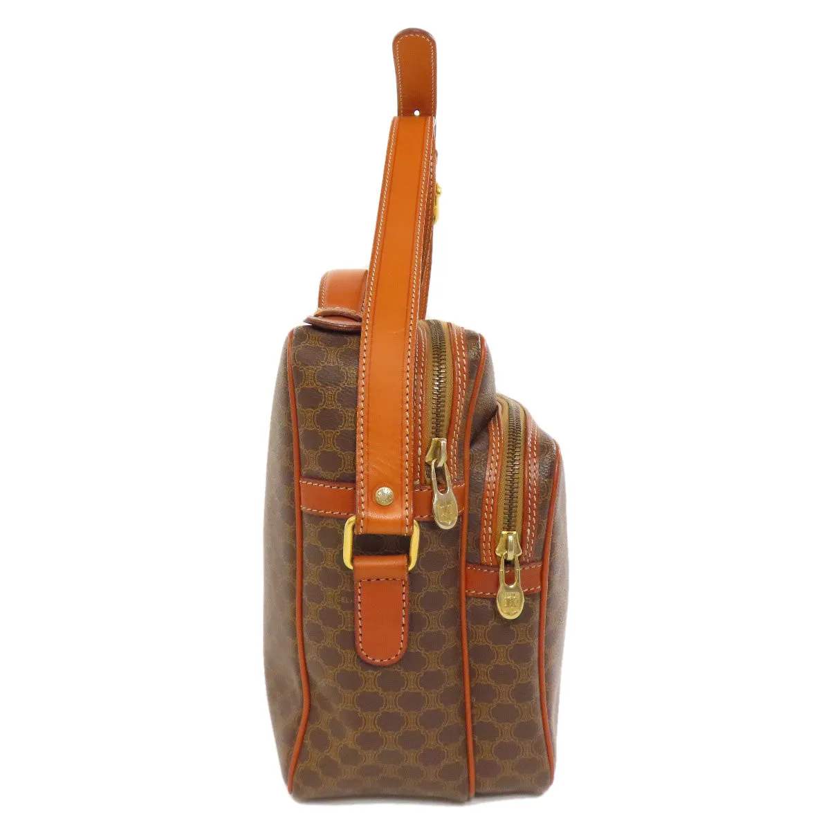 CELINE Shoulder Bag PVC Brown Macadam 2WAY