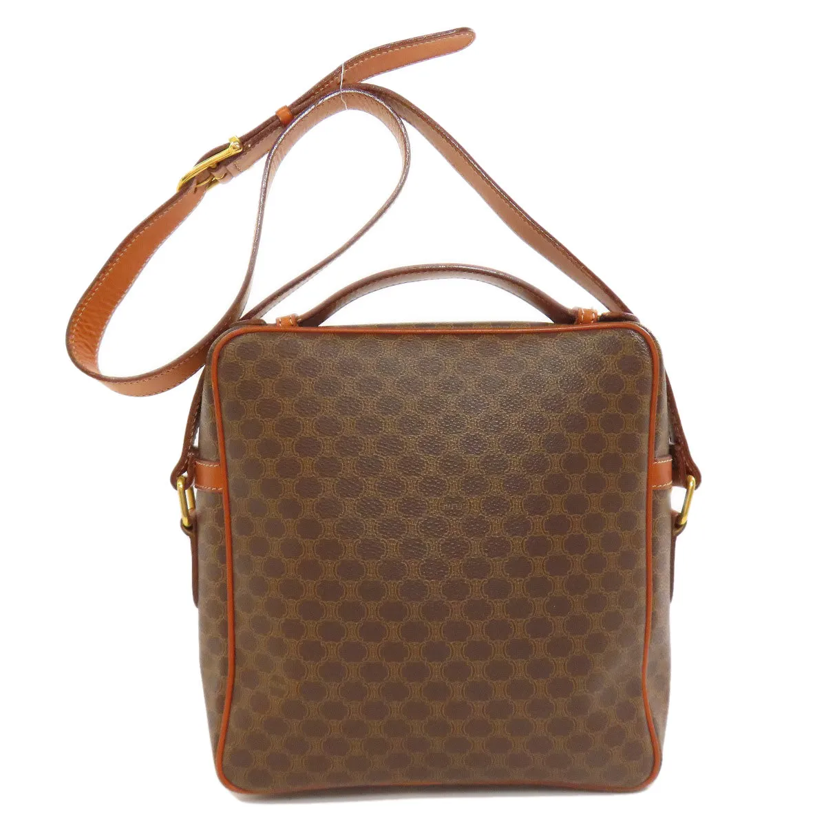 CELINE Shoulder Bag PVC Brown Macadam 2WAY