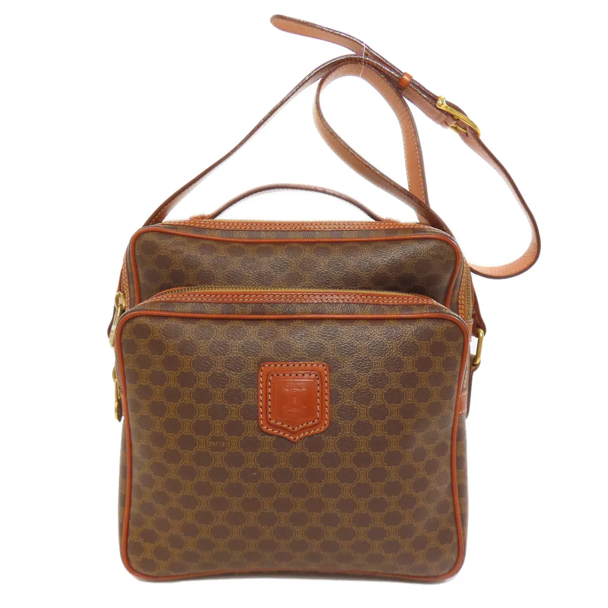 CELINE Shoulder Bag PVC Brown Macadam 2WAY