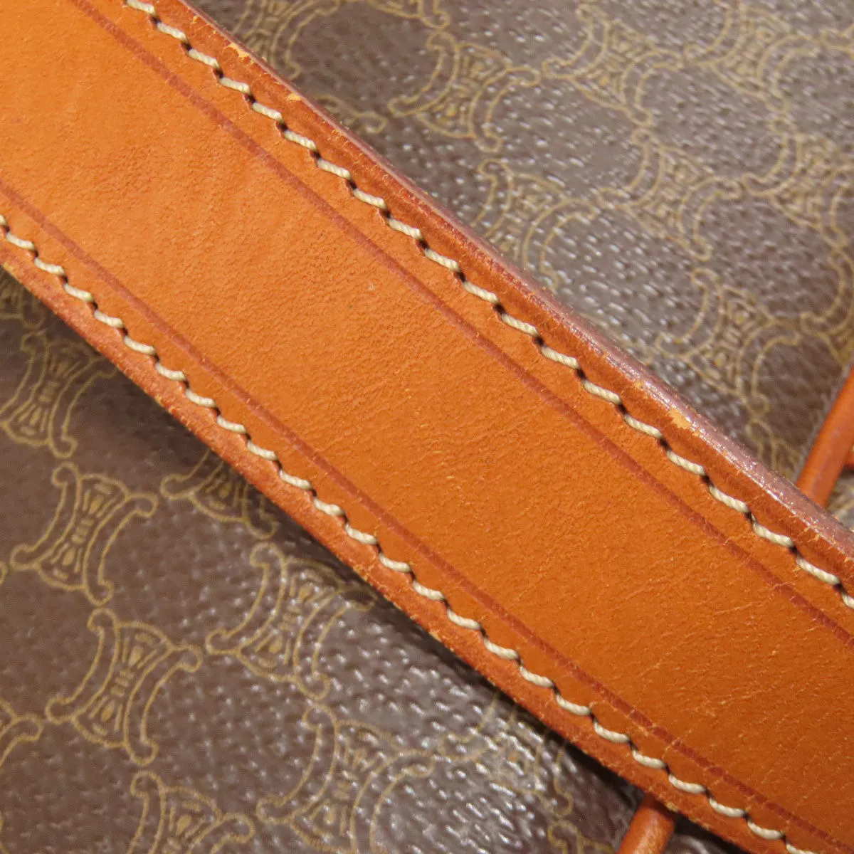 CELINE Shoulder Bag PVC Brown Macadam 2WAY