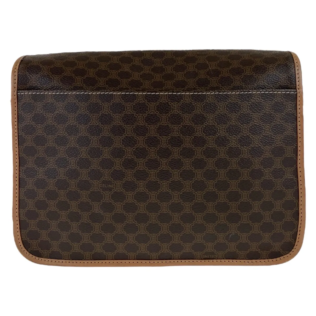 CELINE Shoulder Bag PVC, Leather Brown Gold Metal Crossbody Shoulder Bag Macadam Women Used