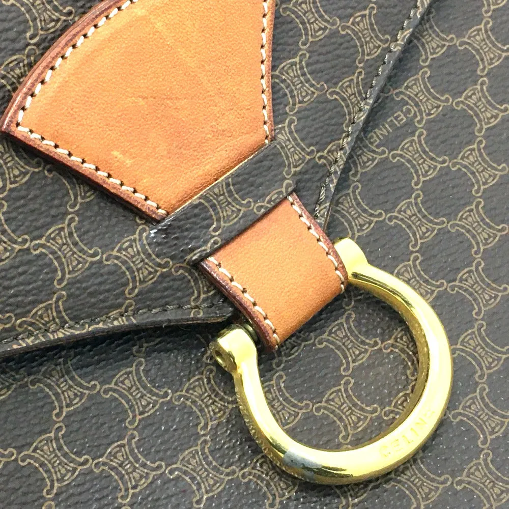 CELINE Shoulder Bag PVC / Leather Brown Macadam One handle Women Used