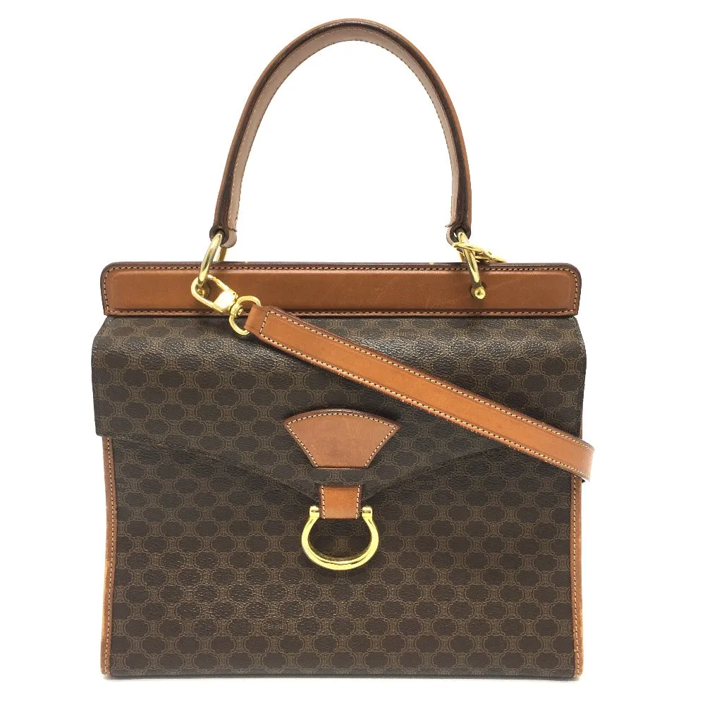 CELINE Shoulder Bag PVC / Leather Brown Macadam One handle Women Used
