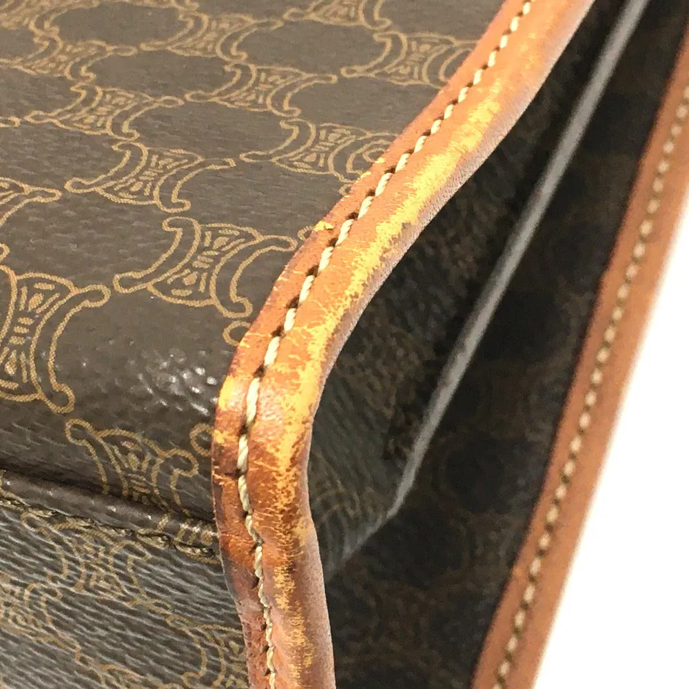 CELINE Shoulder Bag PVC / Leather Brown Macadam One handle Women Used
