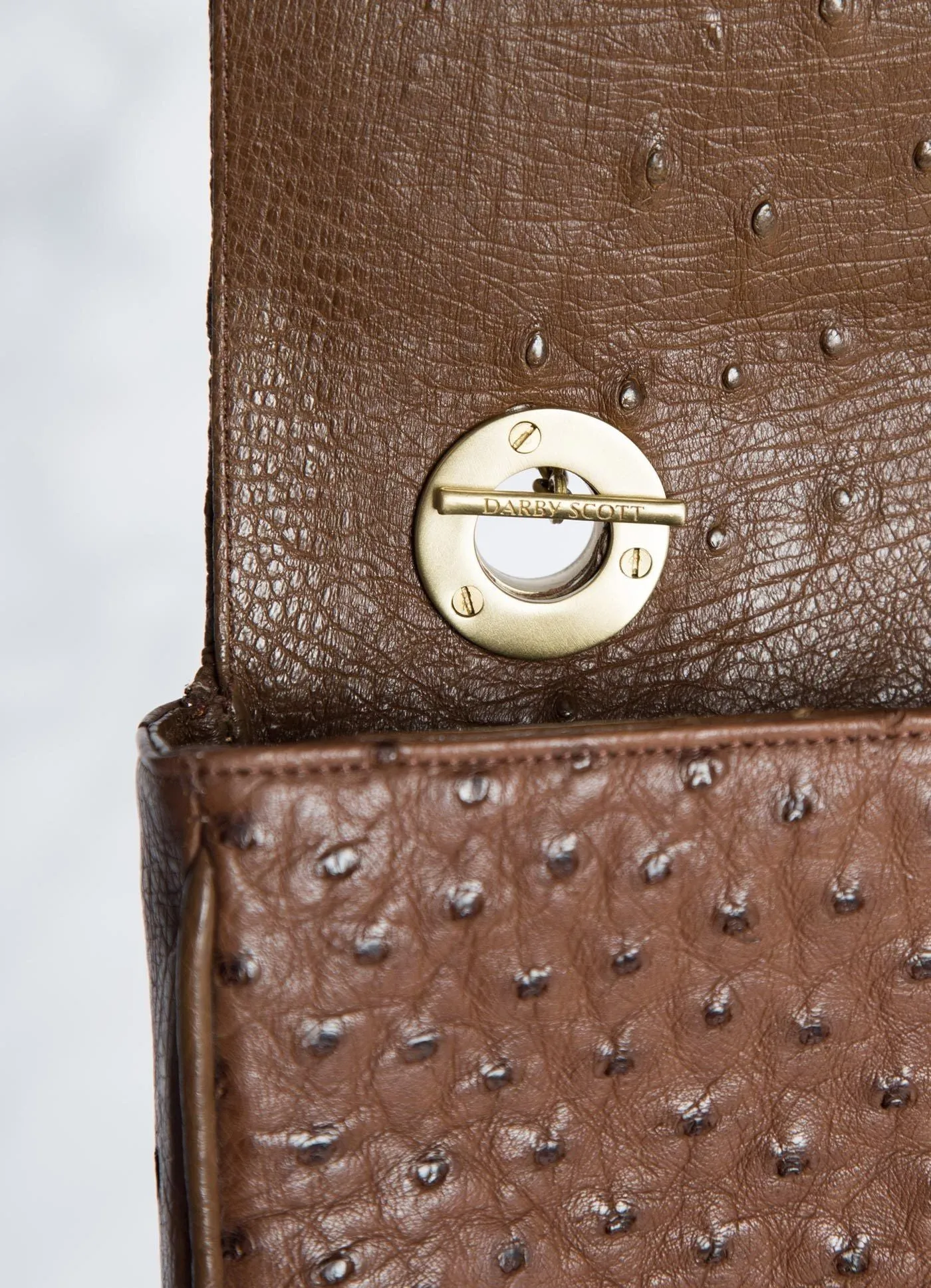 Chain & Jewel Shoulder Bag, Mini -Brown , Gemstone Accents