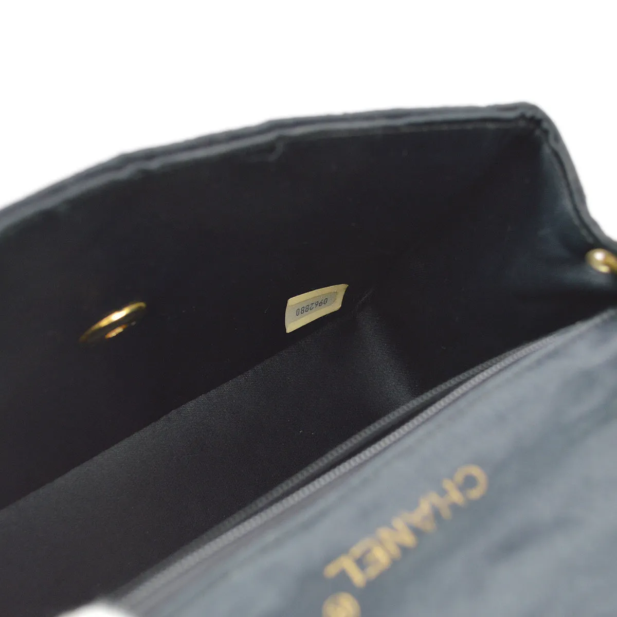 Chanel 1986-1888 Black Satin Mini Classic Square Flap Shoulder Bag 17