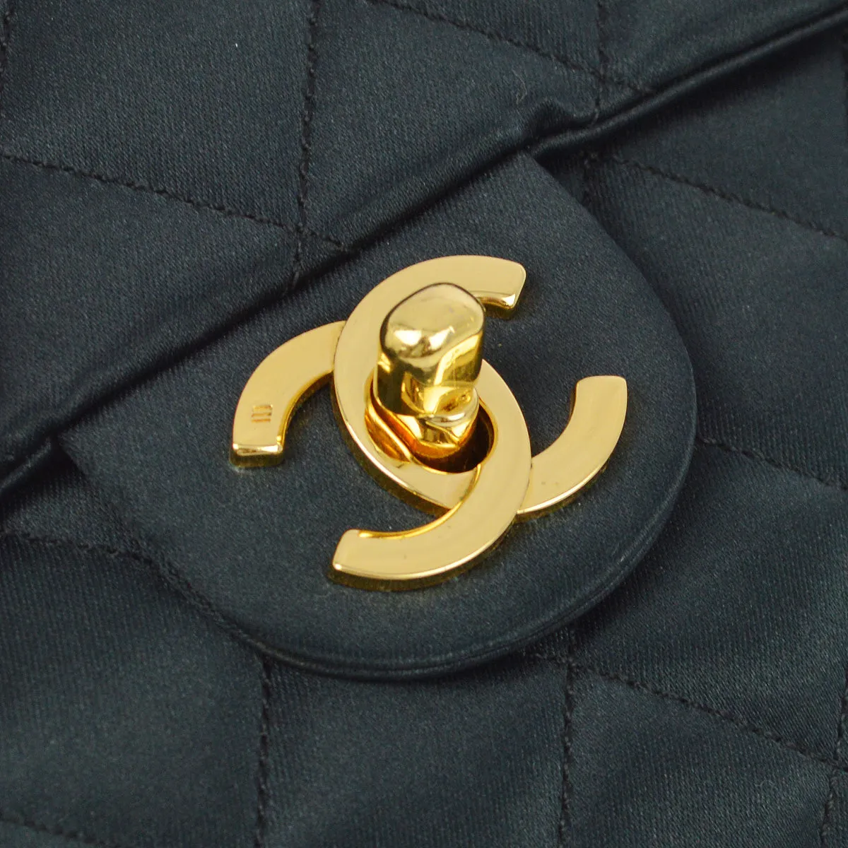 Chanel 1986-1888 Black Satin Mini Classic Square Flap Shoulder Bag 17