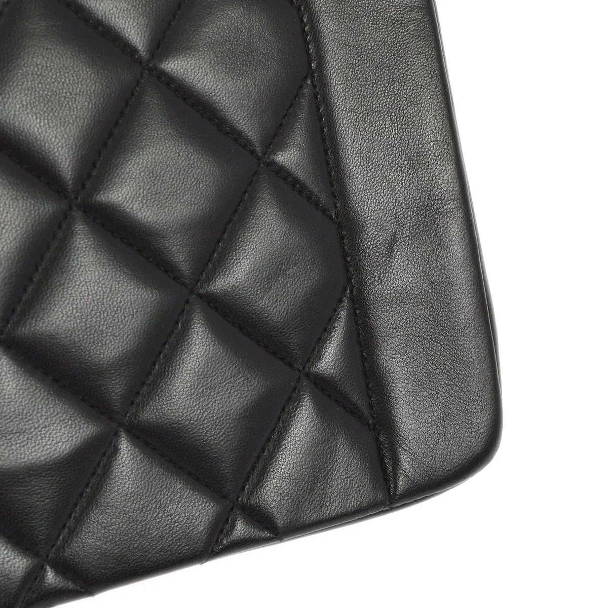 Chanel 1991-1994 Black Lambskin Medium Diana Shoulder Bag