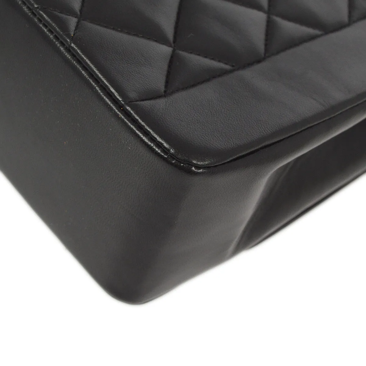 Chanel 1991-1994 Black Lambskin Medium Diana Shoulder Bag