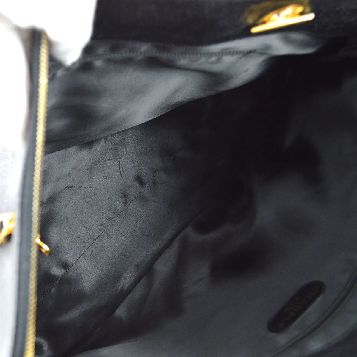 Chanel 1994-1996 Black Caviar Chain Shoulder Tote Bag