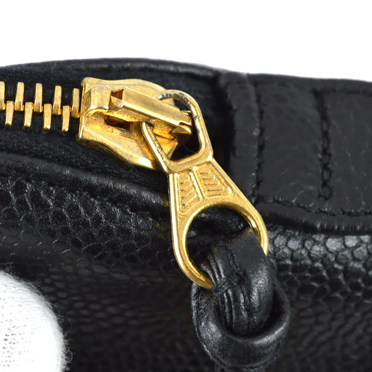 Chanel 1994-1996 Black Caviar Chain Shoulder Tote Bag