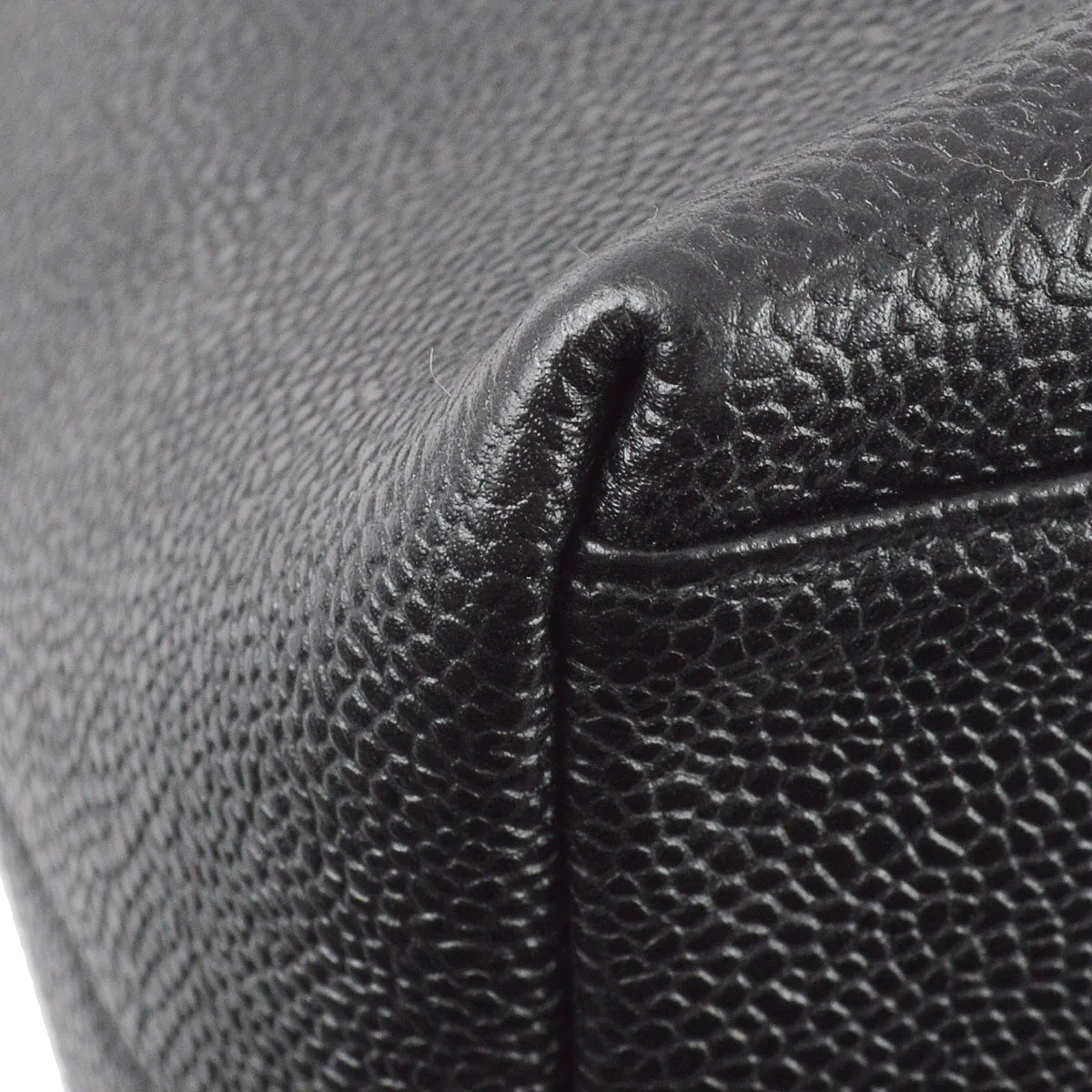 Chanel 1994-1996 Black Caviar Chain Shoulder Tote Bag