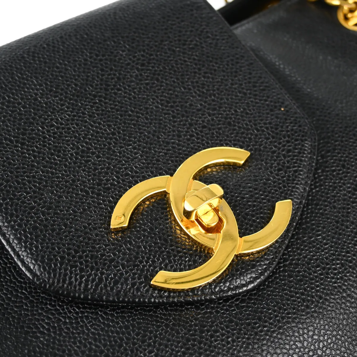Chanel 1994-1996 Black Caviar Supermodel Shoulder Bag