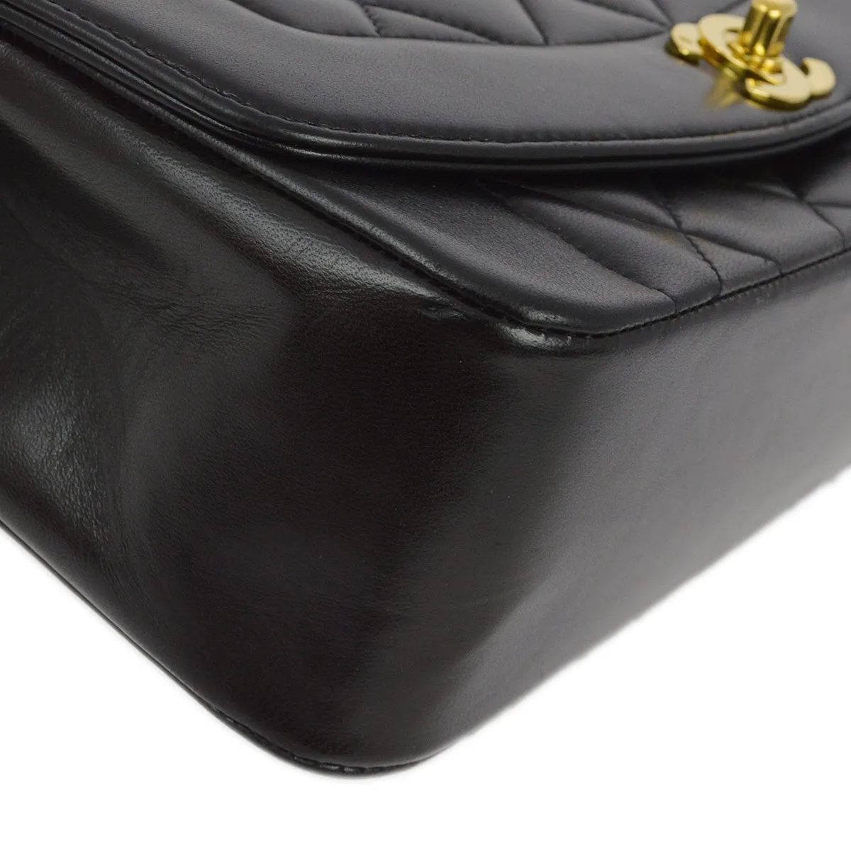 Chanel 1994-1996 Black Lambskin Small Diana Shoulder Bag