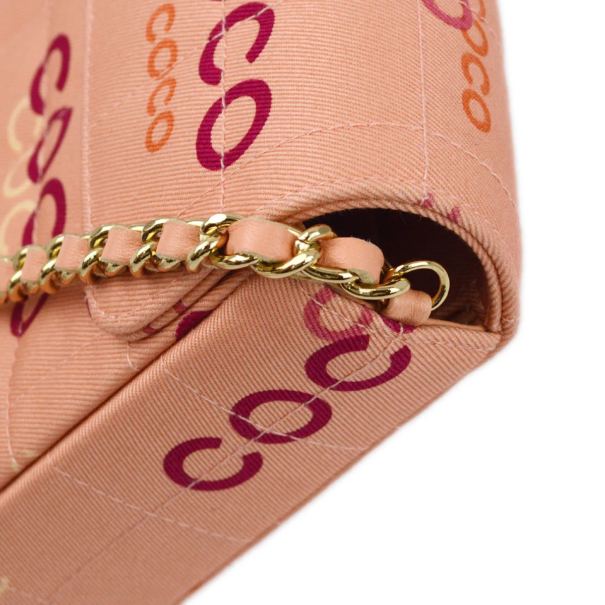 Chanel 2000-2001 Pink COCO East West Shoulder Bag