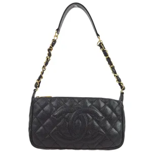 Chanel 2001-2003 Black Caviar Shoulder Bag