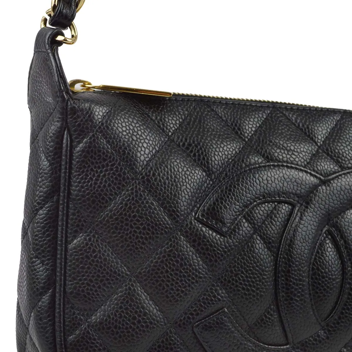 Chanel 2003-2004 Black Caviar Shoulder Bag