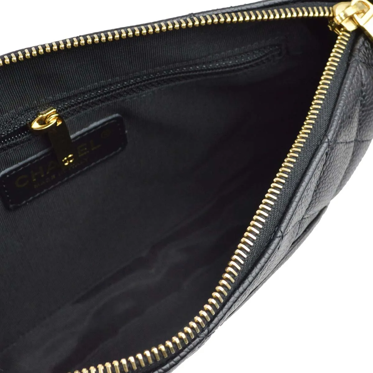 Chanel 2003-2004 Black Caviar Shoulder Bag
