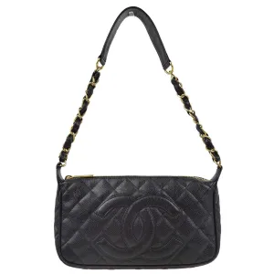 Chanel 2003-2004 Black Caviar Shoulder Bag