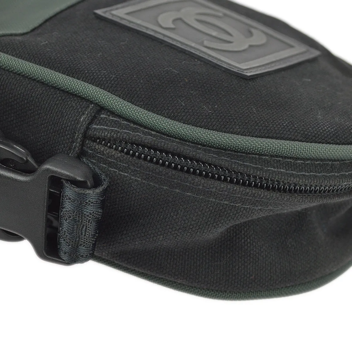 Chanel 2003-2004 Black Green Sport Line Bum Shoulder Bag