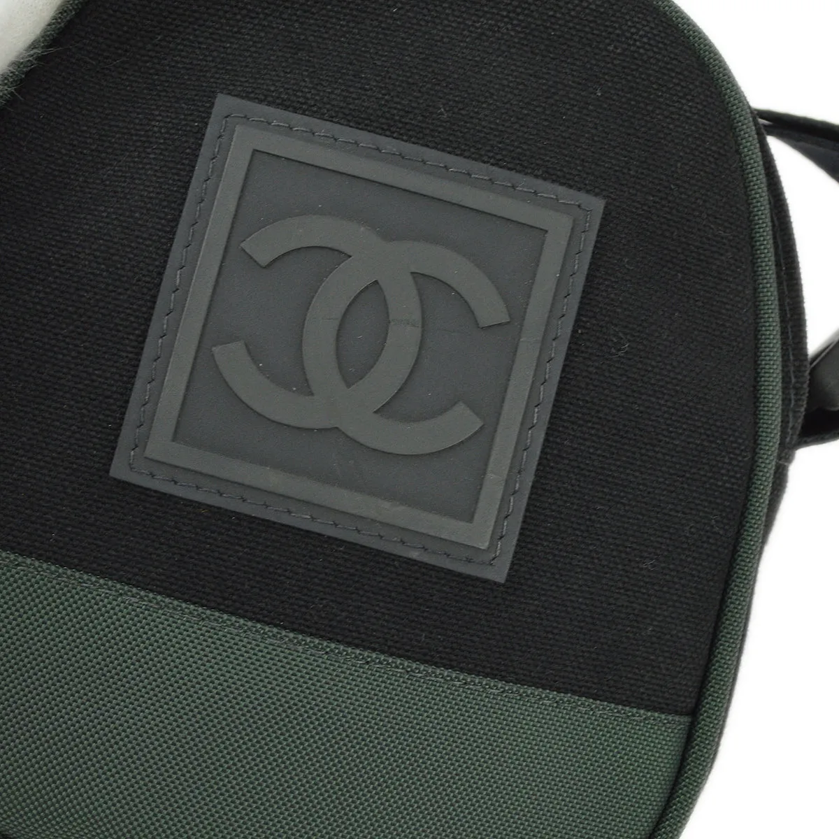 Chanel 2003-2004 Black Green Sport Line Bum Shoulder Bag