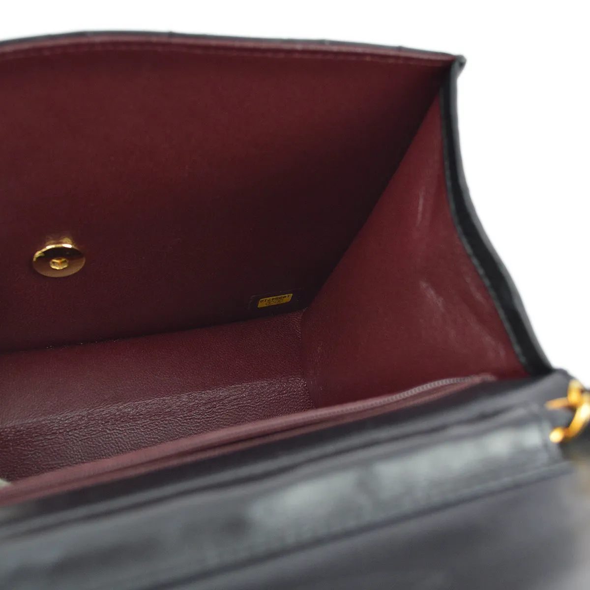 Chanel 2005-2006 Black Lambskin Turnlock Small Half Flap Shoulder Bag
