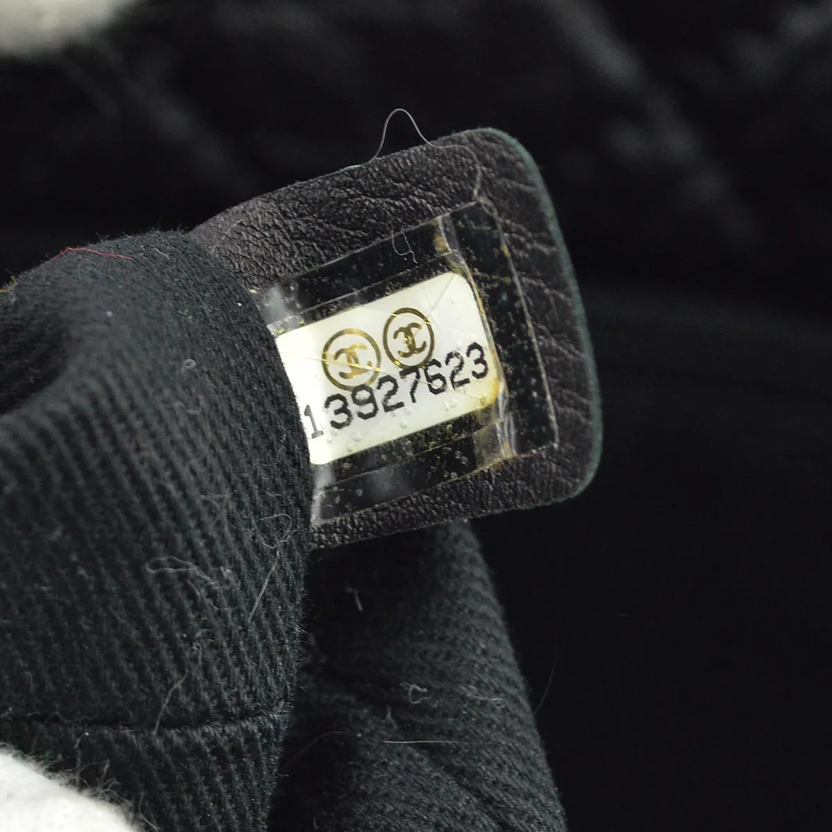 Chanel * 2009-2010 Black Calfskin Fur 2way Shoulder Tote Handbag