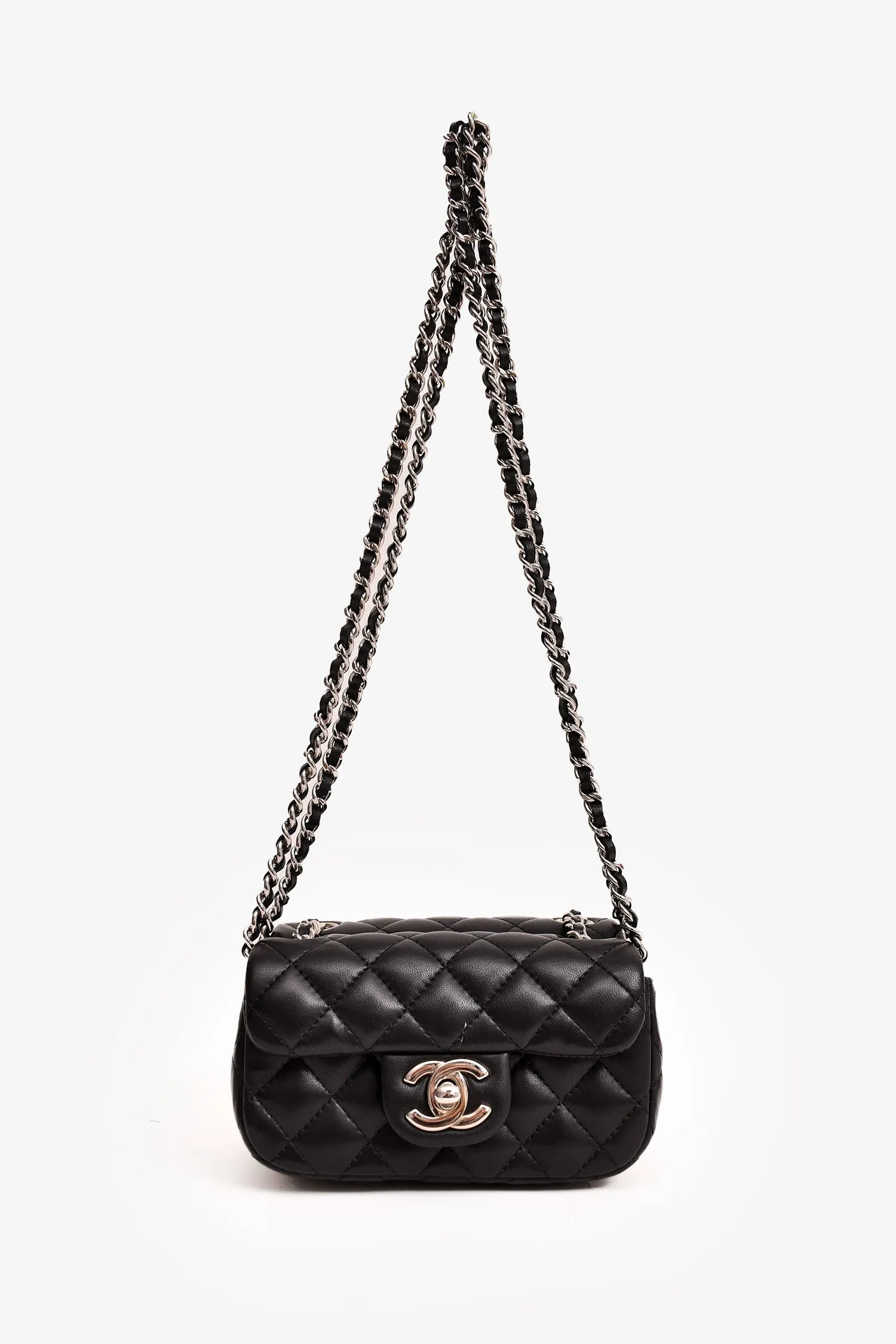 Chanel? 2011/12 Black Lambskin Twin Flap Shoulder Bag