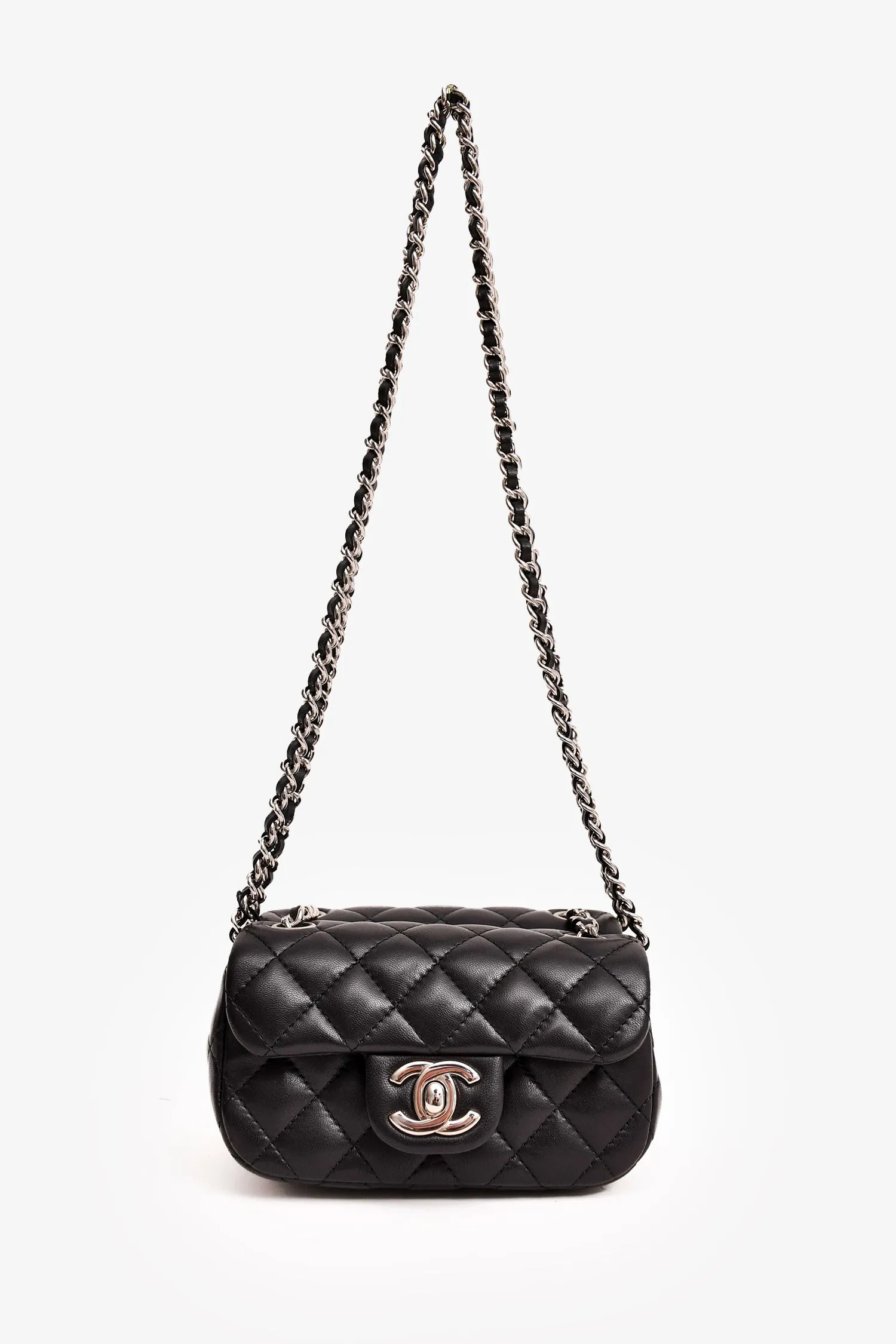 Chanel? 2011/12 Black Lambskin Twin Flap Shoulder Bag