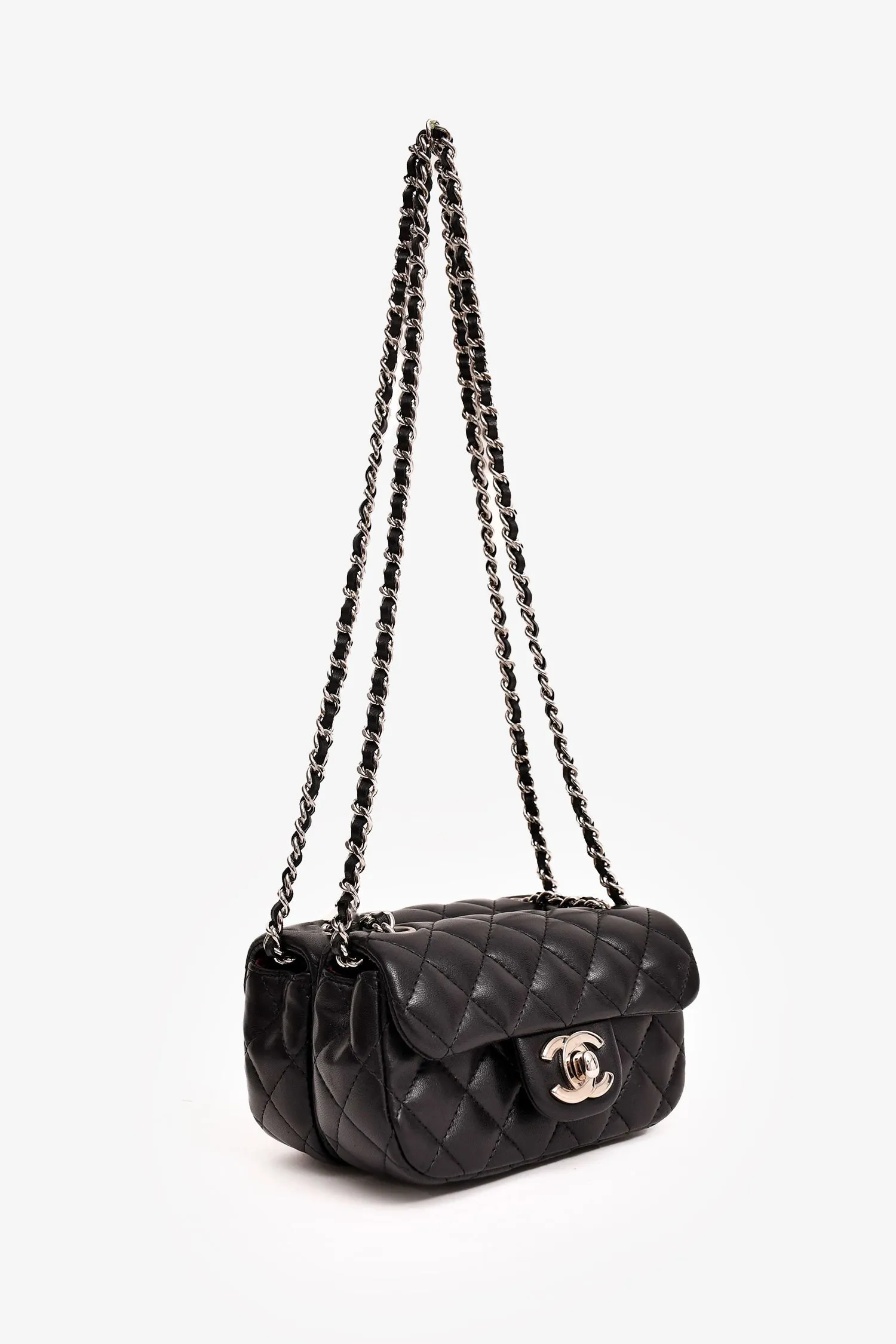 Chanel? 2011/12 Black Lambskin Twin Flap Shoulder Bag