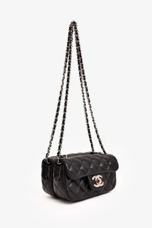Chanel? 2011/12 Black Lambskin Twin Flap Shoulder Bag