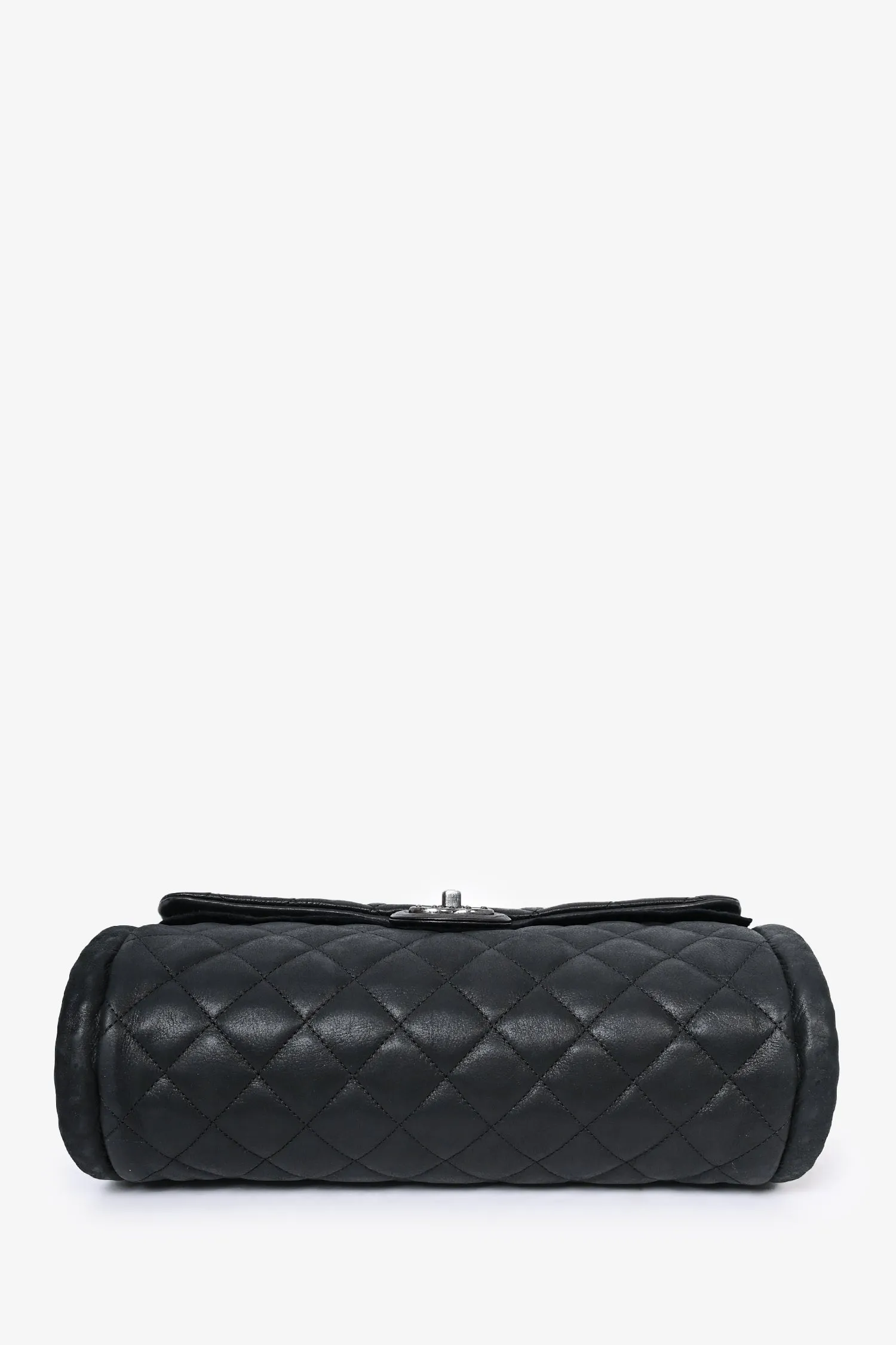 Chanel? 2014 Black/Green Washed Lambskin Quilted Studded CC Flap Shoulder Bag