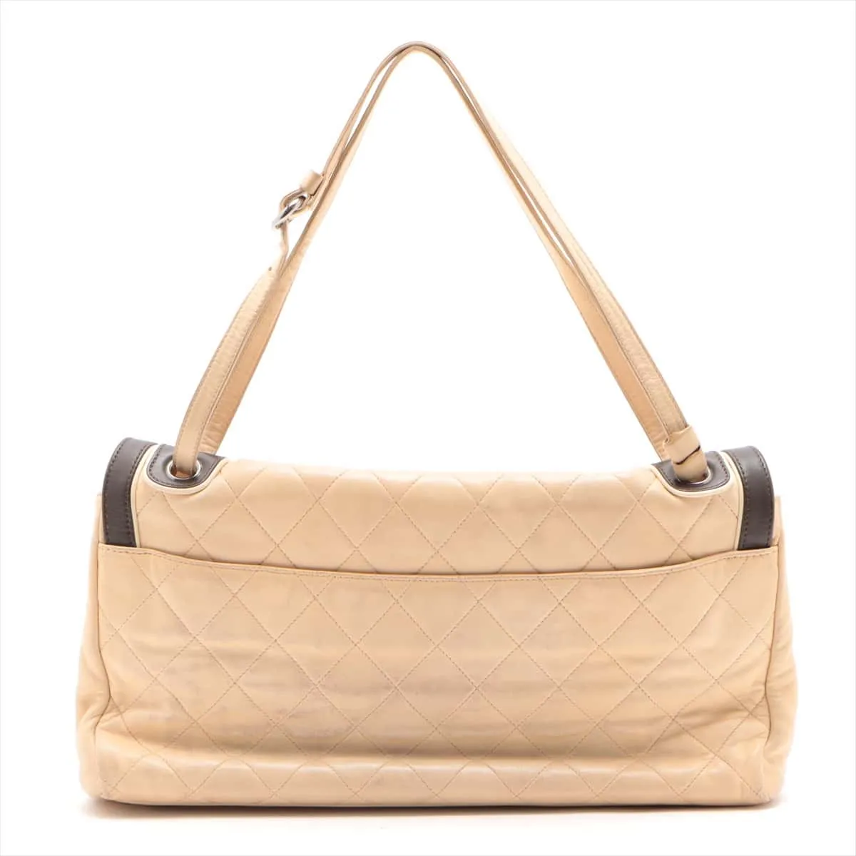 Chanel 2.55  Chain Shoulder Bag Beige Silver  11th