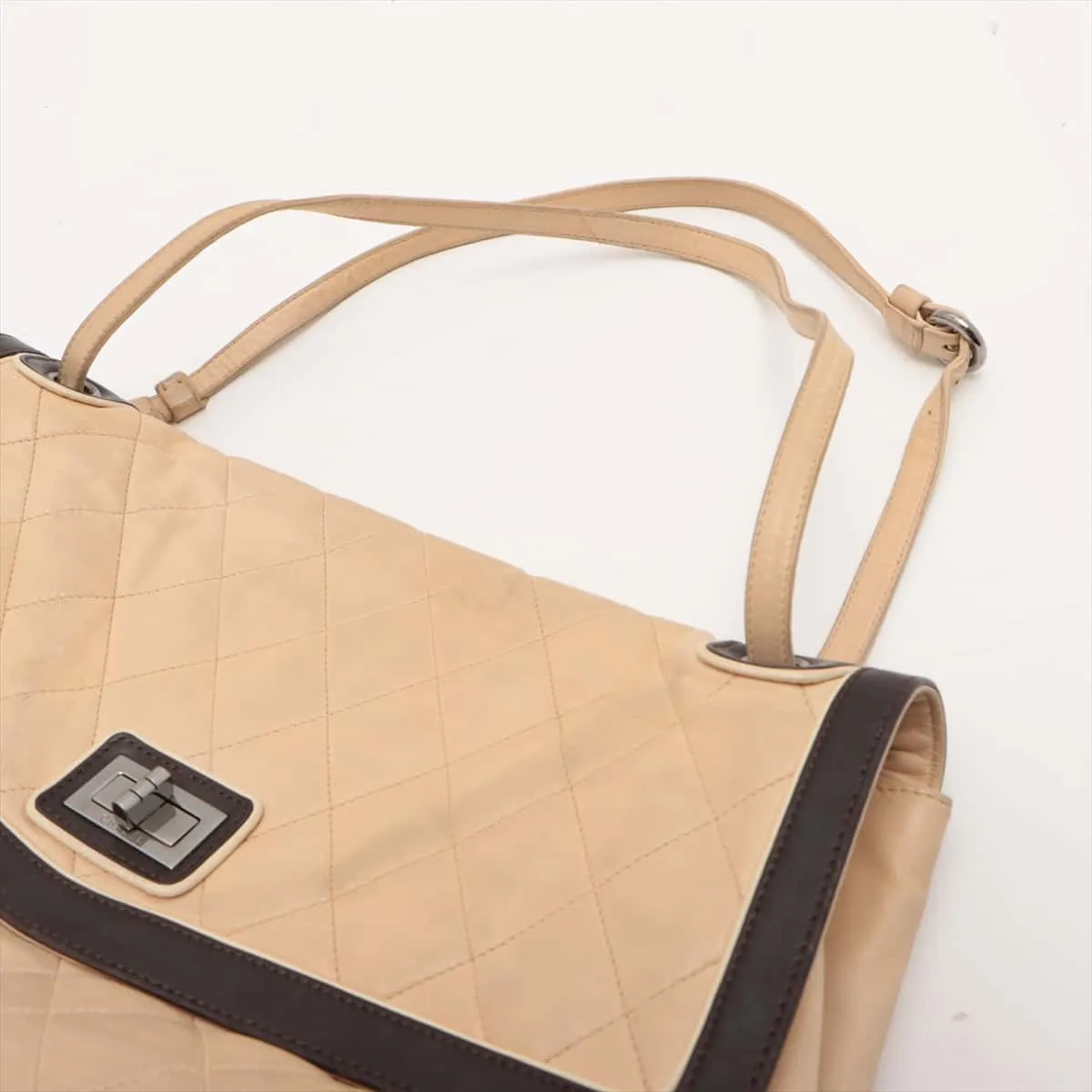 Chanel 2.55  Chain Shoulder Bag Beige Silver  11th