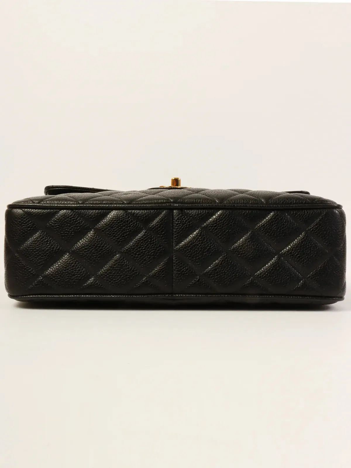 CHANEL Around 1995 Made Caviar Skin Turn-Lock Ball Charm Shoulder Bag Black