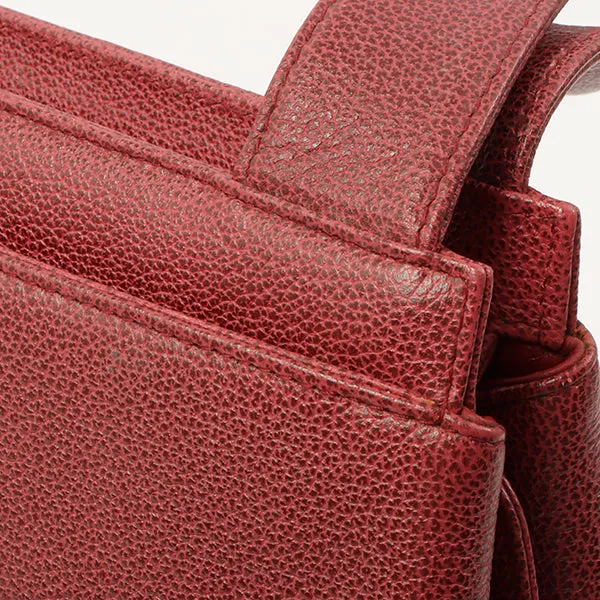Chanel Around 1998 Made Caviar Skin Cc Mark Shoulder Bag Bordeaux