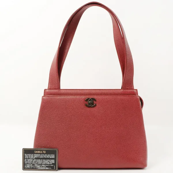 Chanel Around 1998 Made Caviar Skin Cc Mark Shoulder Bag Bordeaux
