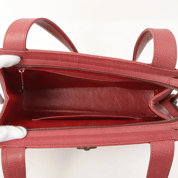 Chanel Around 1998 Made Caviar Skin Cc Mark Shoulder Bag Bordeaux
