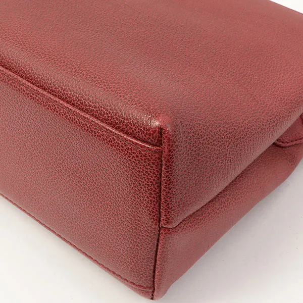 Chanel Around 1998 Made Caviar Skin Cc Mark Shoulder Bag Bordeaux