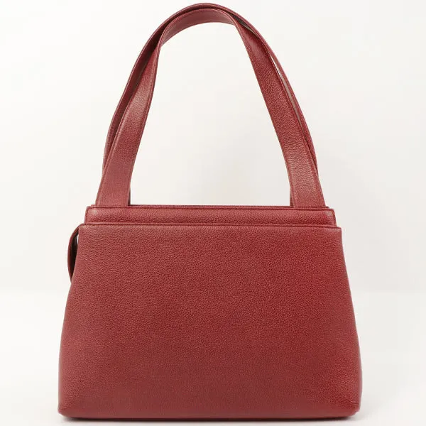 Chanel Around 1998 Made Caviar Skin Cc Mark Shoulder Bag Bordeaux