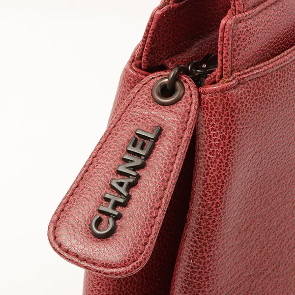 Chanel Around 1998 Made Caviar Skin Cc Mark Shoulder Bag Bordeaux
